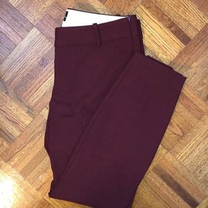EUC J. Crew Minnie Pants in Wool; Bordeaux Color